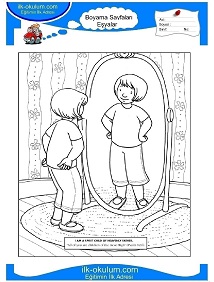 Çocuklar İçin Ayna Boyama Sayfaları 